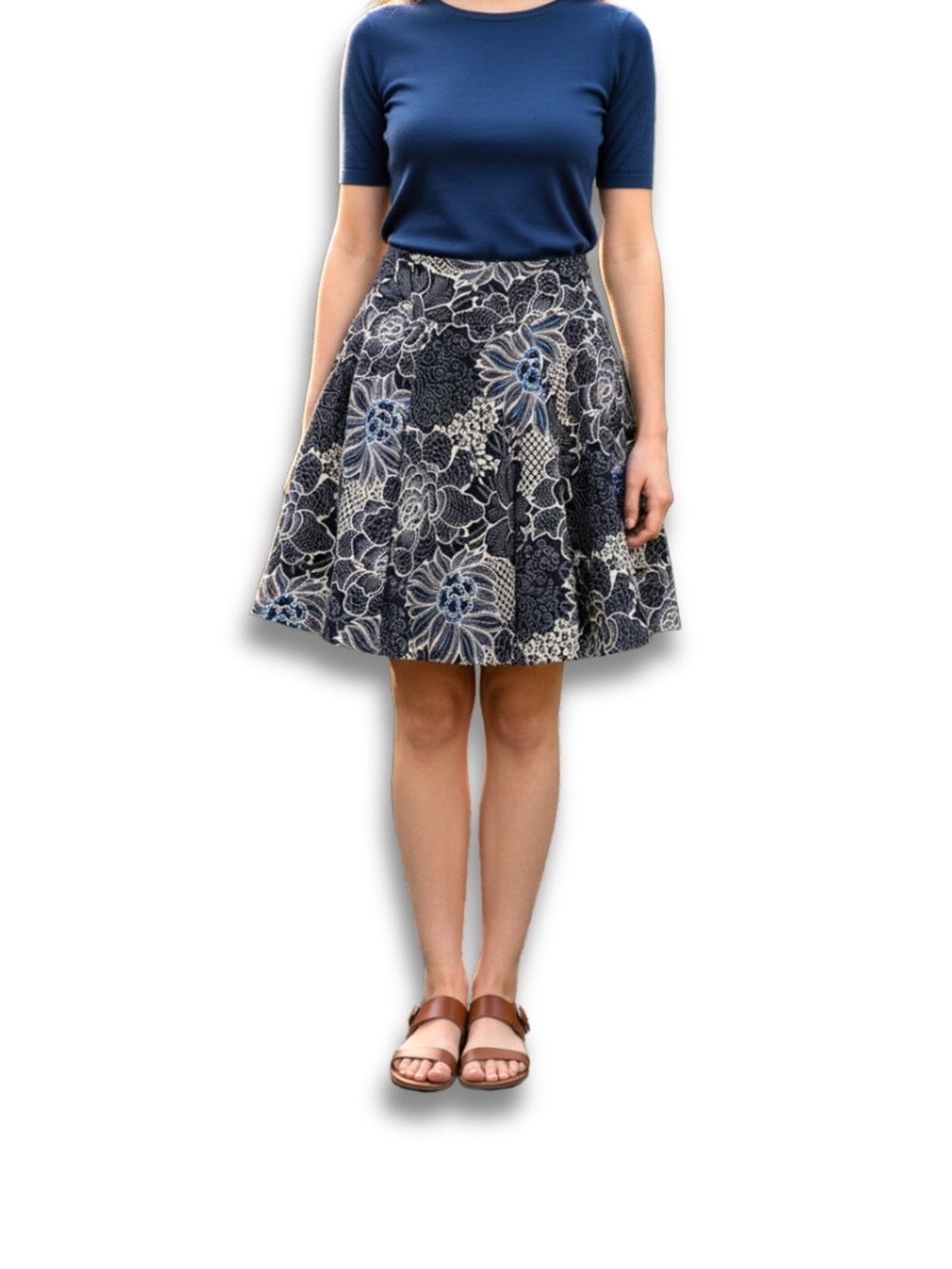 WE FASHION Black & Cream Circle Skirt All Cotton!